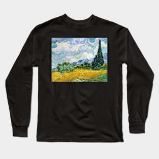 Wheat Field with Cypresses by van Gogh Long Sleeve T-Shirt